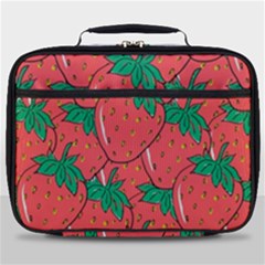 Texture Sweet Strawberry Dessert Food Summer Pattern Full Print Lunch Bag by Sarkoni