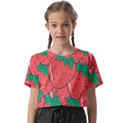 Texture Sweet Strawberry Dessert Food Summer Pattern Kids  Basic T-shirt by Sarkoni