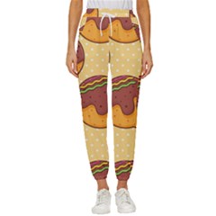 Takoyaki Food Seamless Pattern Women s Cropped Drawstring Pants by Sarkoni