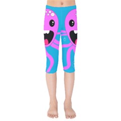 Bubble Octopus Copy Kids  Capri Leggings  by Dutashop