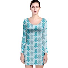 Sea Turtle Sea Animal Long Sleeve Velvet Bodycon Dress by Dutashop