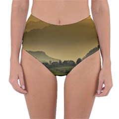 Mountains Village Trees Hills Reversible High-waist Bikini Bottoms by Sarkoni