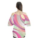 Abstract Colorful Background Wavy Flutter Sleeve T-Shirt  View2