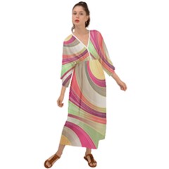 Abstract Colorful Background Wavy Grecian Style  Maxi Dress by Amaryn4rt