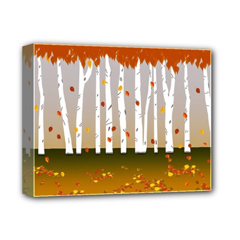 Birch Trees Fall Autumn Leaves Deluxe Canvas 14  X 11  (stretched) by Sarkoni