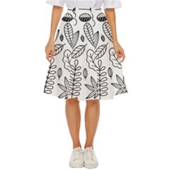 Leaves Plants Doodle Drawing Classic Short Skirt by Sarkoni