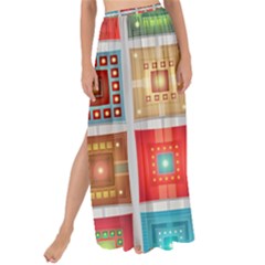 Tiles Pattern Background Colorful Maxi Chiffon Tie-up Sarong by Amaryn4rt