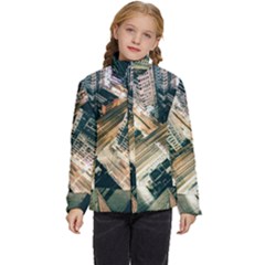 Architecture Buildings City Kids  Puffer Bubble Jacket Coat by Amaryn4rt
