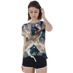 Architecture Buildings City Short Sleeve Open Back T-shirt by Amaryn4rt