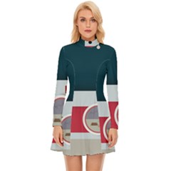 Camera Vector Illustration Long Sleeve Velour Longline Dress by Amaryn4rt