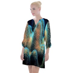 Photo Coral Great Scleractinia Open Neck Shift Dress by Pakjumat