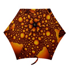 Bubbles Abstract Art Gold Golden Mini Folding Umbrellas by Dutashop