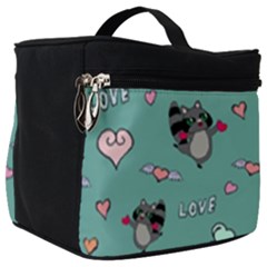 Raccoon Love Texture Seamless Make Up Travel Bag (big) by Ravend