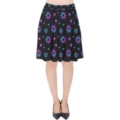 Stars Pattern Art Design Velvet High Waist Skirt by Ravend