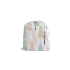 Trees Christmas Drawstring Pouch (xs) by Ravend