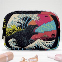 Retro Wave Kaiju Godzilla Japanese Pop Art Style Make Up Pouch (small) by Modalart