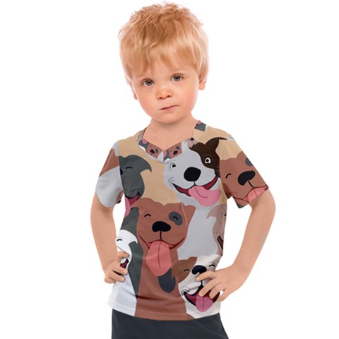 Dogs Pet Background Pack Terrier Kids  Sports T-shirt by Ravend