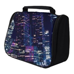 Black Building Lighted Under Clear Sky Full Print Travel Pouch (small) by Modalart