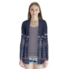 Time Lapse Photo Of City Drape Collar Cardigan by Modalart