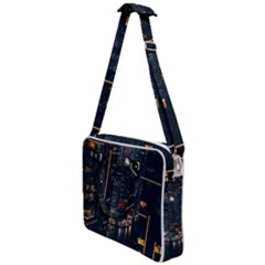Photo Of Buildings During Nighttime Cross Body Office Bag by Modalart