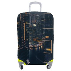 Photo Of Buildings During Nighttime Luggage Cover (medium) by Modalart