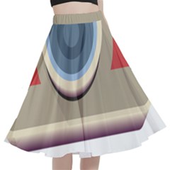Photo Camera Machine Colorful Art A-line Full Circle Midi Skirt With Pocket by Ndabl3x