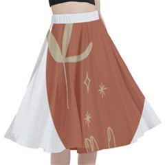 Abstract Pattern Art Drawing A-line Full Circle Midi Skirt With Pocket by Ndabl3x