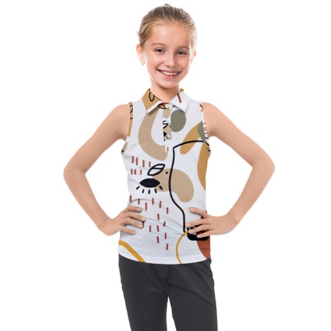 Abstract Bull Art Design Kids  Sleeveless Polo T-shirt by Ndabl3x