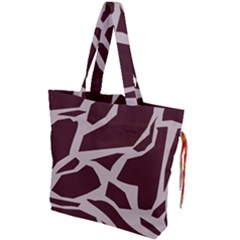 Cracked Pattern Boho Art Design Drawstring Tote Bag by Grandong