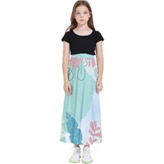 Plants Leaves Border Frame Kids  Flared Maxi Skirt by Grandong