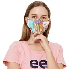 Flower Leaves Foliage Grass Doodle Fitted Cloth Face Mask (adult) by Grandong