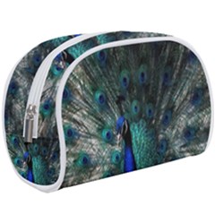Blue And Green Peacock Make Up Case (large) by Sarkoni