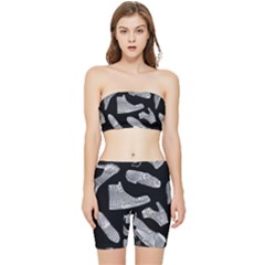 Pattern Shiny Shoes Stretch Shorts And Tube Top Set by Ndabl3x