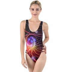Physics Quantum Physics Particles High Leg Strappy Swimsuit by Sarkoni