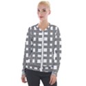 Seamless Stripe Pattern Lines Velvet Zip Up Jacket View1