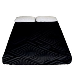 Diagonal Square Black Background Fitted Sheet (king Size) by Apen