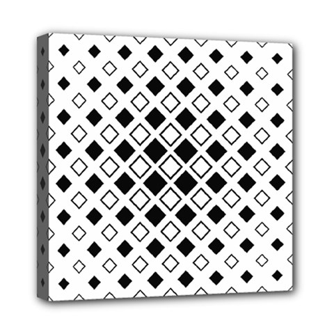 Square Diagonal Pattern Monochrome Mini Canvas 8  X 8  (stretched) by Apen
