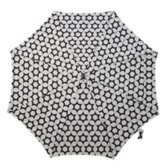 Pattern Star Repeating Black White Hook Handle Umbrellas (small) by Apen