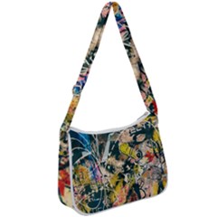 Art Graffiti Abstract Vintage Lines Zip Up Shoulder Bag by Amaryn4rt
