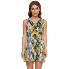 Art Graffiti Abstract Vintage Lines Tiered Sleeveless Mini Dress by Amaryn4rt