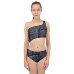 Coal Charred Tree Pore Black Spliced Up Two Piece Swimsuit by Amaryn4rt