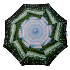 Field Of White Petaled Flowers Nature Landscape Straight Umbrellas by Sarkoni