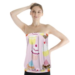 Cupcakes Wallpaper Paper Background Strapless Top by Apen