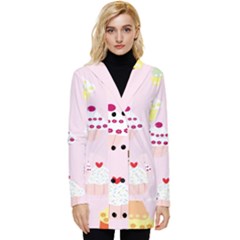 Cupcakes Wallpaper Paper Background Button Up Hooded Coat  by Apen