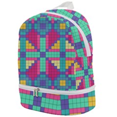 Checkerboard Squares Abstract Texture Patterns Zip Bottom Backpack by Apen