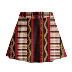 Textile Pattern Abstract Fabric Mini Flare Skirt by Modalart