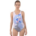 Achievement Success Mountain Clouds Cut-Out Back One Piece Swimsuit View1