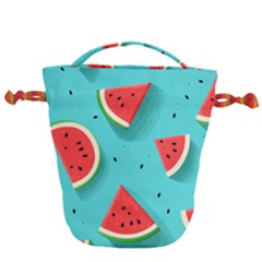 Watermelon Fruit Slice Drawstring Bucket Bag by Bedest