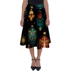 Christmas Ornaments Pattern Perfect Length Midi Skirt by Ravend