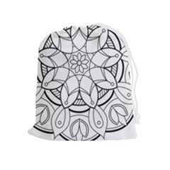 Mandala Drawing Dyes Page Drawstring Pouch (xl) by Ravend